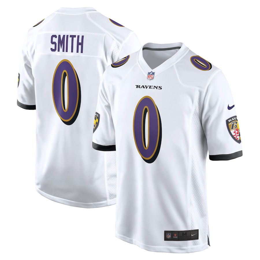 Men Baltimore Ravens 0 Roquan Smith Nike White Game NFL Jersey